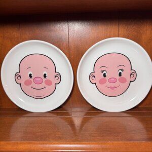 2 Wooly Willy plates, 1 boy and 1 girl, by Fred and Friends, plates for kids
